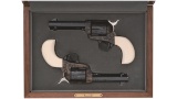 Two Consecutive Engraved Colt 3rd Generation SAA Revolvers
