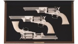 Three Cased Nickel Colt Blackpowder Series Revolvers