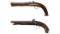 Two Engraved Antique Muzzle Loading Pistols