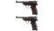 Two World War II German Walther P.38 Semi-Automatic Pistols