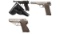 Three German World War II Semi-Automatic Pistols