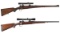Two German Mauser Bolt Action Sporting Rifles with Scopes