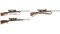 Three Remington Bolt Action Rifles with Scopes