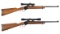 Two Ruger No. 3 Single Shot Carbines with Scopes