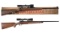 Two Scoped Winchester Model 70 Bolt Action Rifles