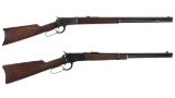 Two Antique Winchester Model 1892 Lever Action Long Guns