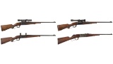 Four Savage Model 99 Lever Action Rifles