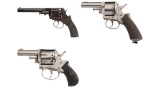 Three Antique Double Action Revolvers