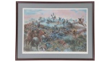 Two Large Framed Battle of Little Bighorn Prints