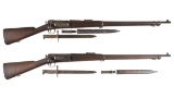 Two U.S. Springfield Krag-Jorgensen Rifles with Bayonets