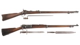 Two U.S. Springfield Armory Military Rifles with Bayonets