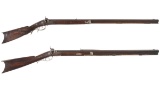 Two Antique American Half-Stock Percussion Rifles
