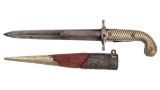 Dumouthier Patent Double Barrel Knife Pistol with Scabbard