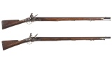 Two British Brown Bess Flintlock Muskets