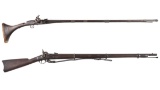Two Antique Muzzle Loading Long Guns