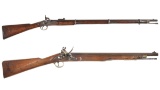 Two Antique English Muzzle Loading Military Long Guns