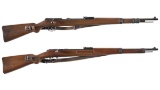 Two German Military Bolt Action Single Shot Training Rifles