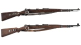 Two German Mauser Model K98 Military Bolt Action Rifles