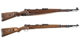 Two German Military Mauser K98 Bolt Action Rifles