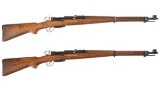 Two Swiss Military K31 Schmidt-Rubin Straight Pull Rifles