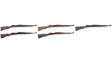 Five European Military Mauser Pattern Bolt Action Rifles