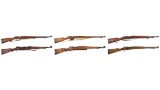 Six European Military Mauser Pattern Bolt Action Long Guns
