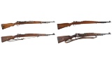 Four Military Mauser Pattern Bolt Action Longarms