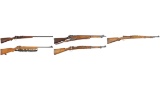Five Military Pattern Bolt Action Longarms