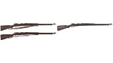 Three Japanese Arisaka Rifles with Sword and Bringback Bag