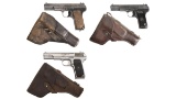 Three Tokarev Military Pistols with Holsters