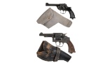 Two Military Double Action Revolvers with Holsters
