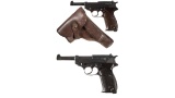 Two German Walther P.38 Semi-Automatic Pistols