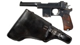 Pieper Bergmann Model 1910 Semi-Automatic Pistol with Holster