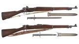 Two World War II U.S. Remington Bolt Action Rifles with Bayonets
