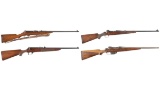 Four Canadian Ross Straight Pull Bolt Action Sporting Rifles
