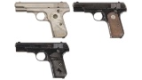 Three Colt Pocket Hammerless Semi-Automatic Pistols
