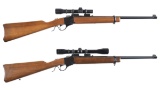 Two Ruger No. 3 Single Shot Carbines with Scopes