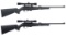 Two Remington Model 597 Semi-Automatic Rifles with Scopes