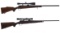 Two Winchester Model 70 XTR Bolt Action Rifles with Scopes