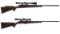 Two Remington Bolt Action Rifles with Scopes