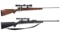 Two Bolt Action Rifles with Scopes