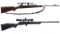 Two Bolt Action Rifles with Scopes