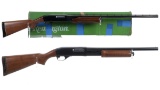 Two Remington Model 870 Slide Action Shotguns with Boxes