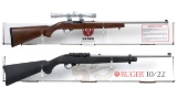 Two Ruger 10/22 Semi-Automatic Rifles with Boxes