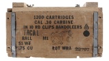 One Wood Crate of .30 Carbine Ammunition