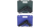 Two Semi-Automatic Pistols with Cases