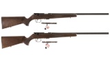 Two Anschutz Model 1502 Bolt Action Rifles with Boxes