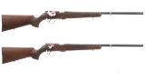 Two Anschutz Model 1502 Bolt Action Rifles with Boxes