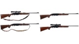 Four Remington Model 742 Woodsmaster Semi-Automatic Rifles