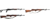 Three Yugoslavian Model 59/66 SKS Semi-Automatic Rifles